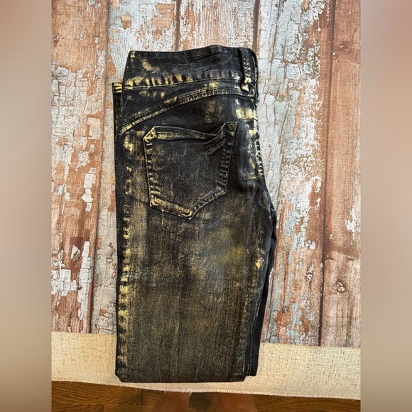 BNWT bebe Black and Gold / Copper Skinny Jeans - Picture 8 of 11